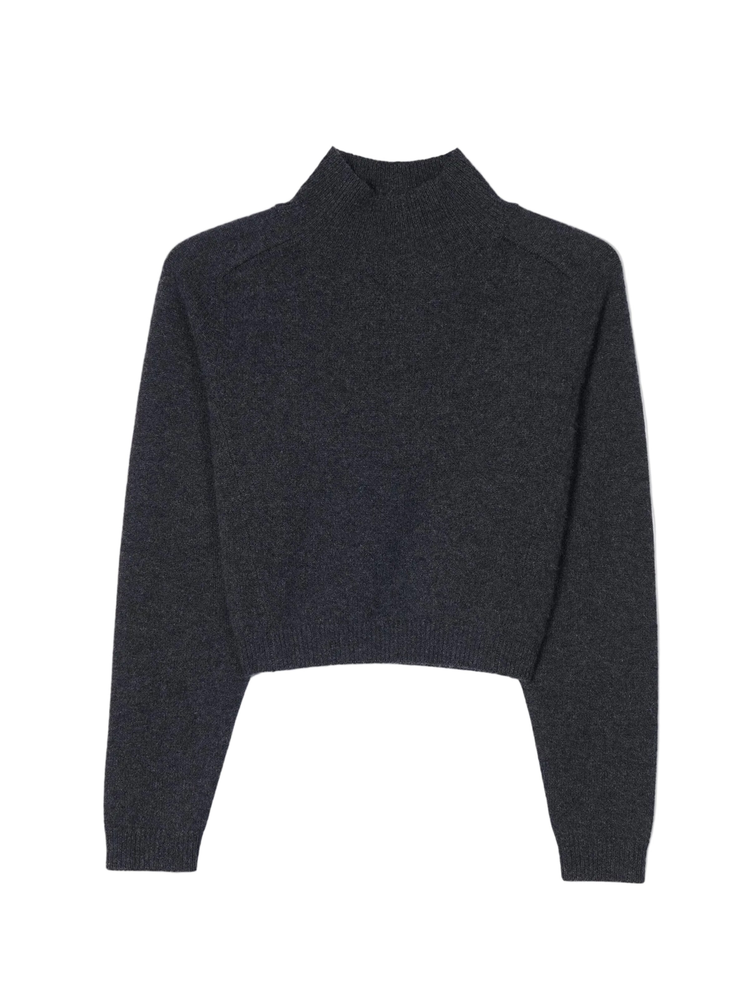 GOBI Cashmere Pullover 'Cropped High-Neck Cashmere Sweater' i grå: forside