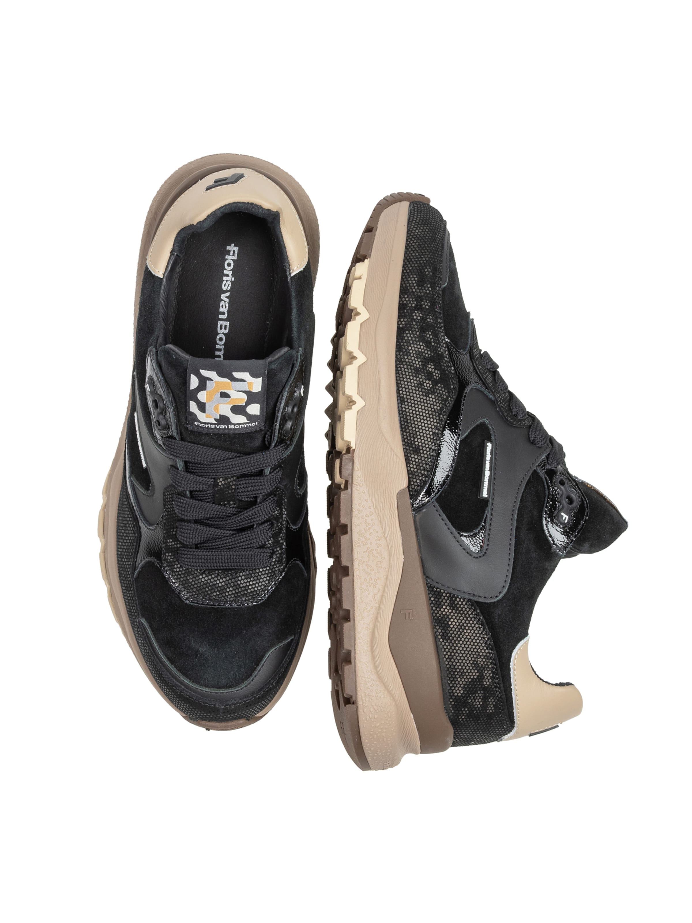 Baskets basses 'Treni 02' Floris van Bommel en noir