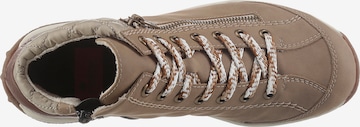 Rieker Lace-Up Ankle Boots in Beige