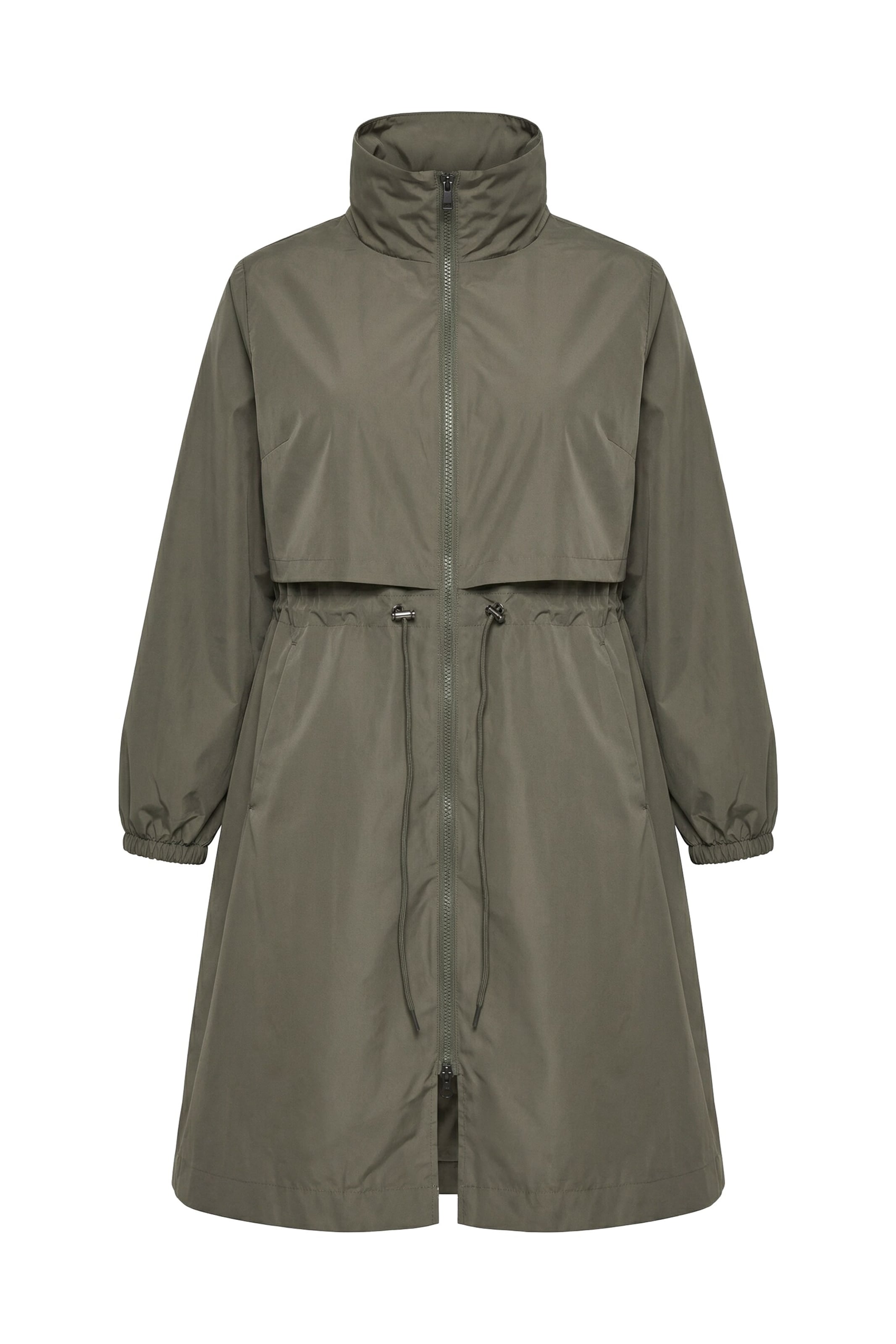 Ulla Popken Between-seasons coat in M-L in Olive, Item view