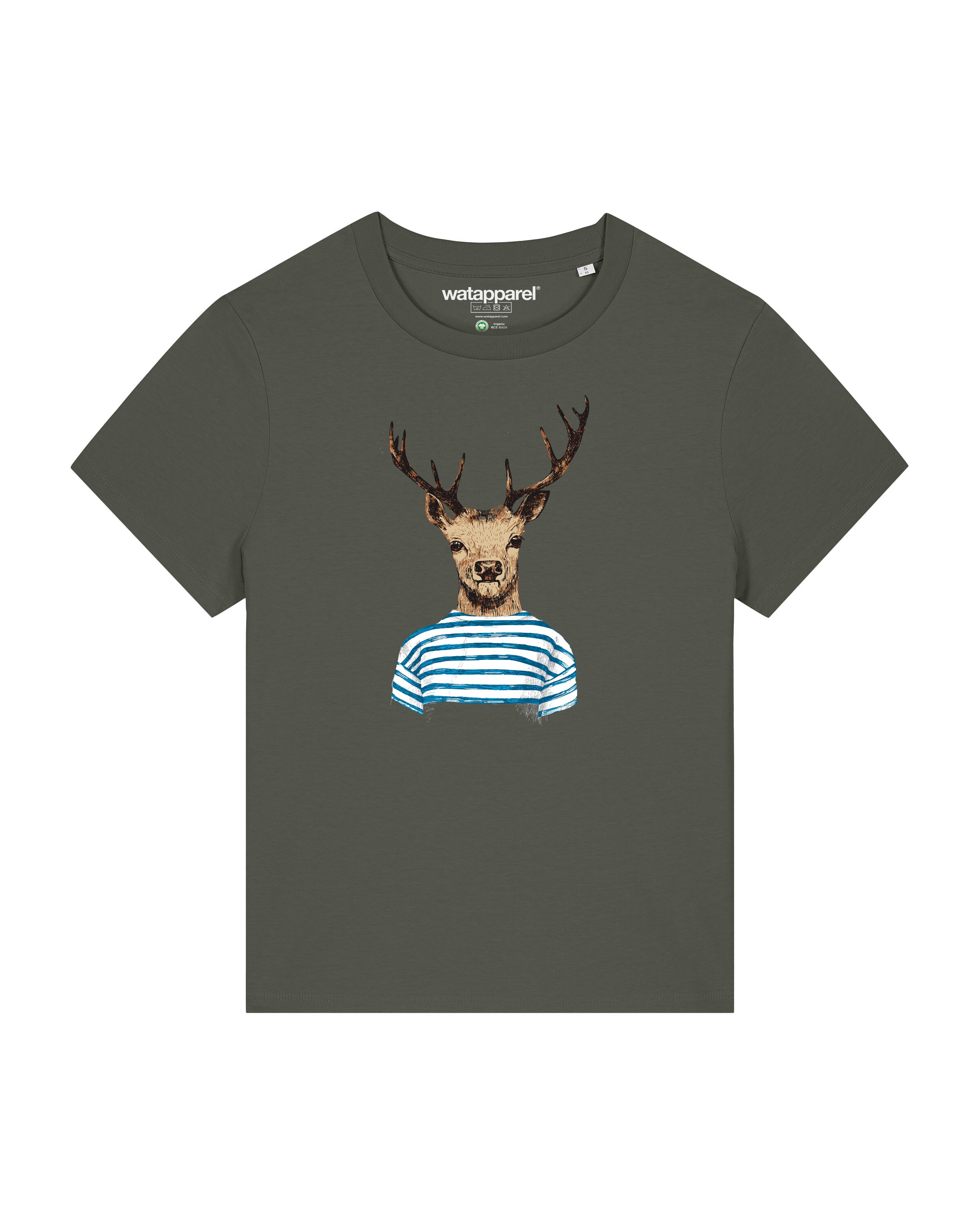 T-shirt 'Hirsch' Watapparel en vert : devant