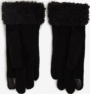 Karl Lagerfeld Full finger gloves 'Saddle' in Black