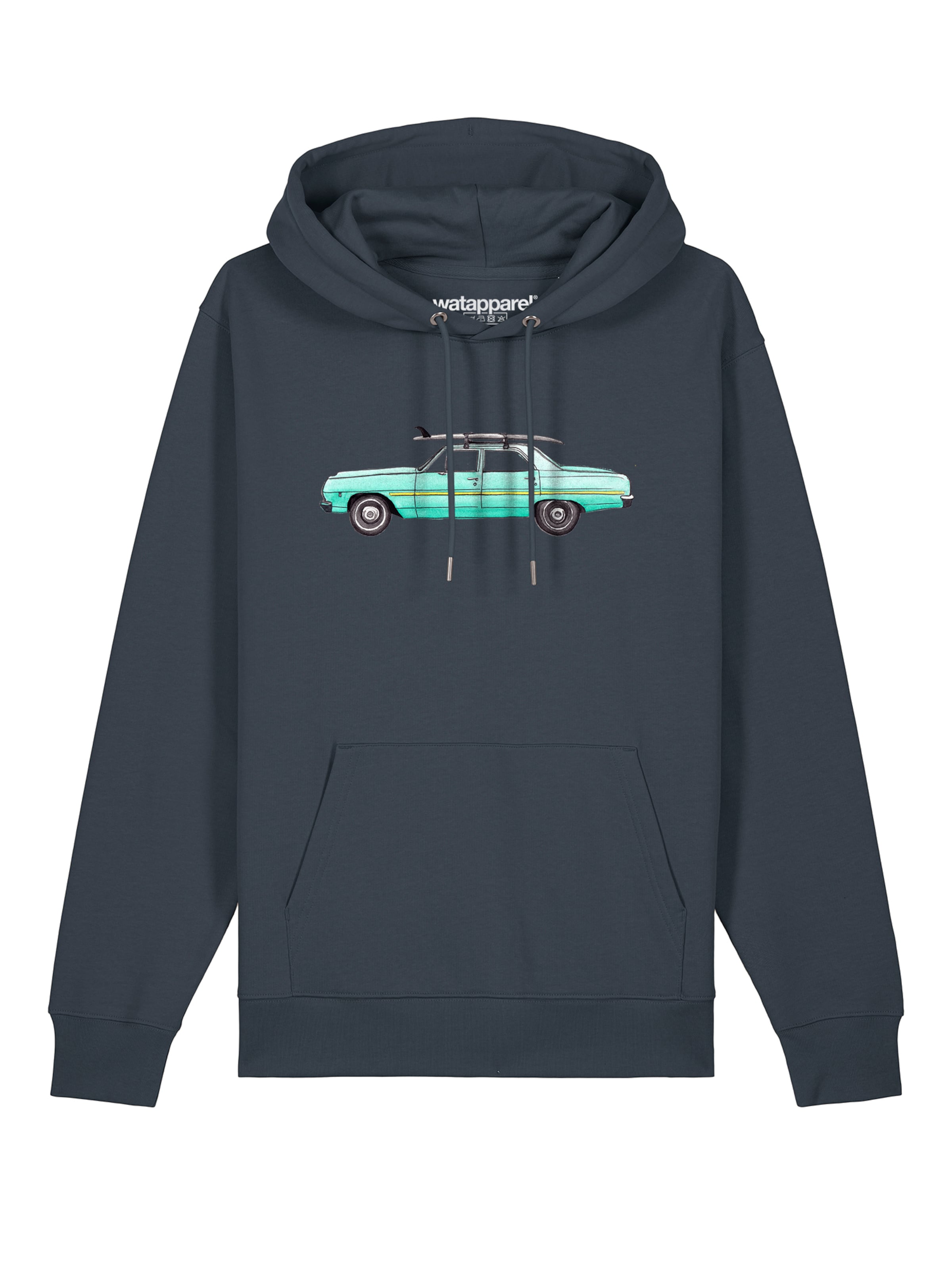 Watapparel Sweatshirt 'Surf Car' in Grijs: voorkant