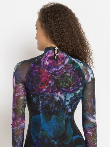 JIORO Jurk 'PEONIES' in Zwart