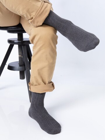 HomeOfSocks Socken 'Ein Paar Bio Baumwoll Kamelhaar Basic Business Wollsocke - Extra Weich und Angenehmer Halt'‌‌‌ in Grau