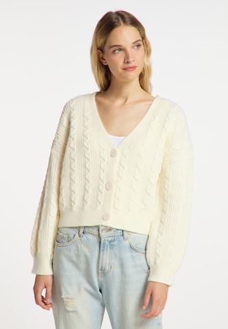 Cardigan DreiMaster Vintage en blanc : devant