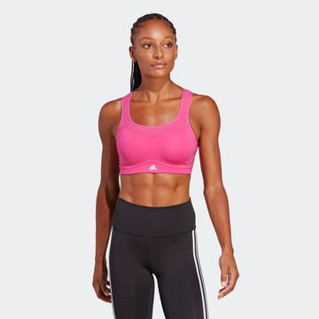 ADIDAS SPORTSWEAR Bustier Sport bh 'Alpha' in Roze: voorkant