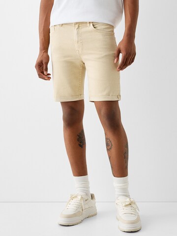 Bershka Regular Shorts in Beige