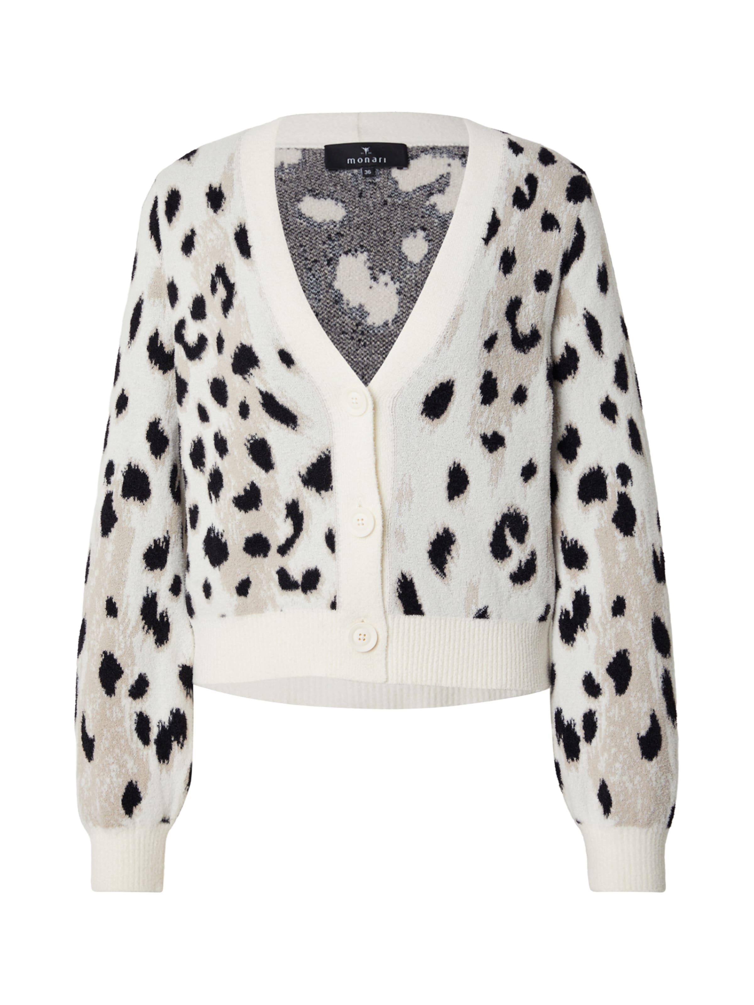 monari Πλεκτή ζακέτα σε λευκό: μπροστά