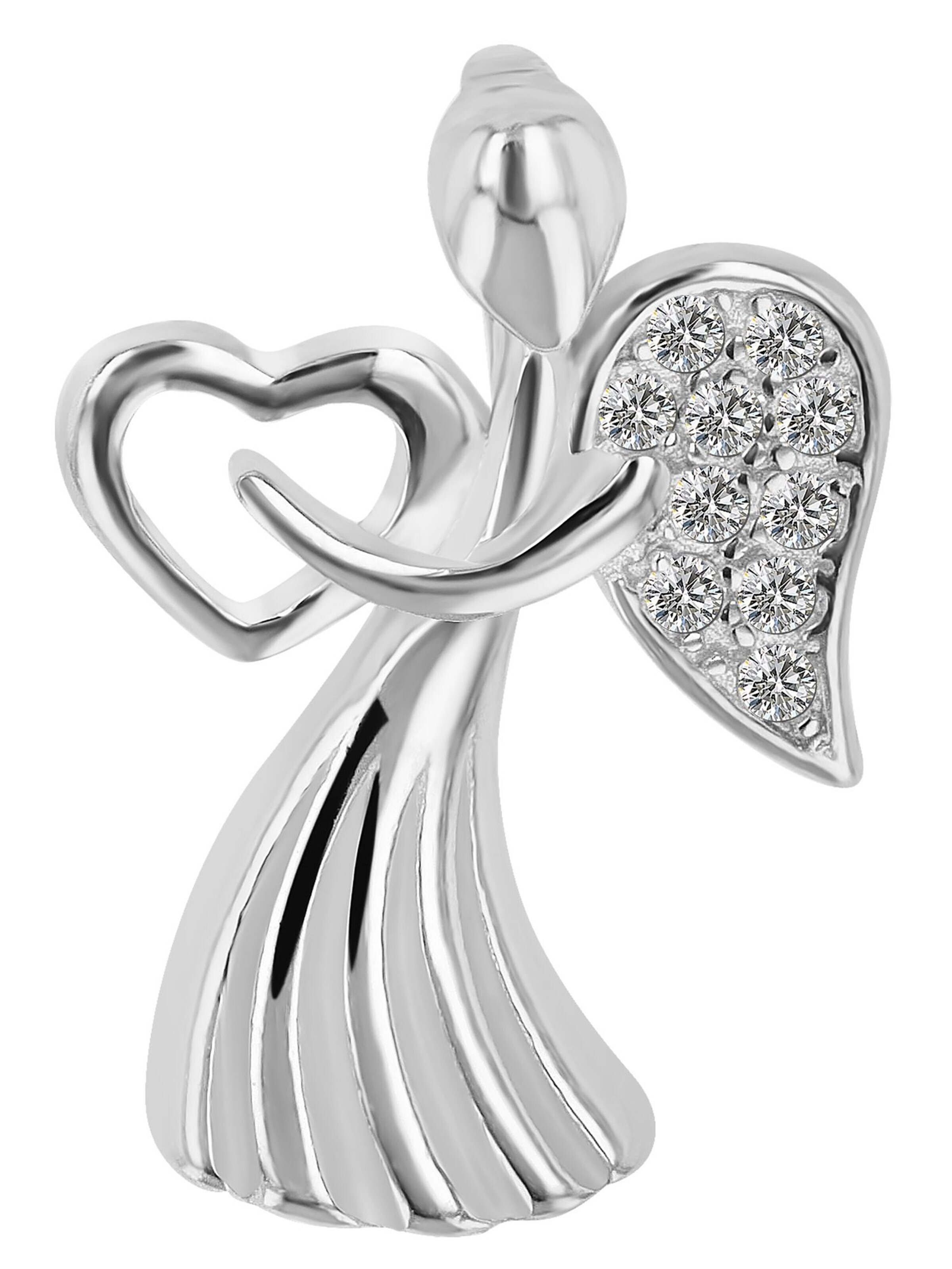 Akzent Pendant '"Sade" aus 925 Sterlingsilber, rhodiniert, langlebig' in Silver
