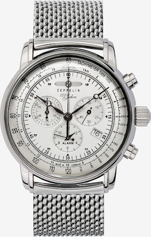 Zeppelin Analog Watch '100 Jahre' in Silver: front