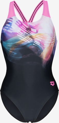 ARENABustier Jednodijelni kupaći kostim 'DREAMING' - crna boja: prednji dio