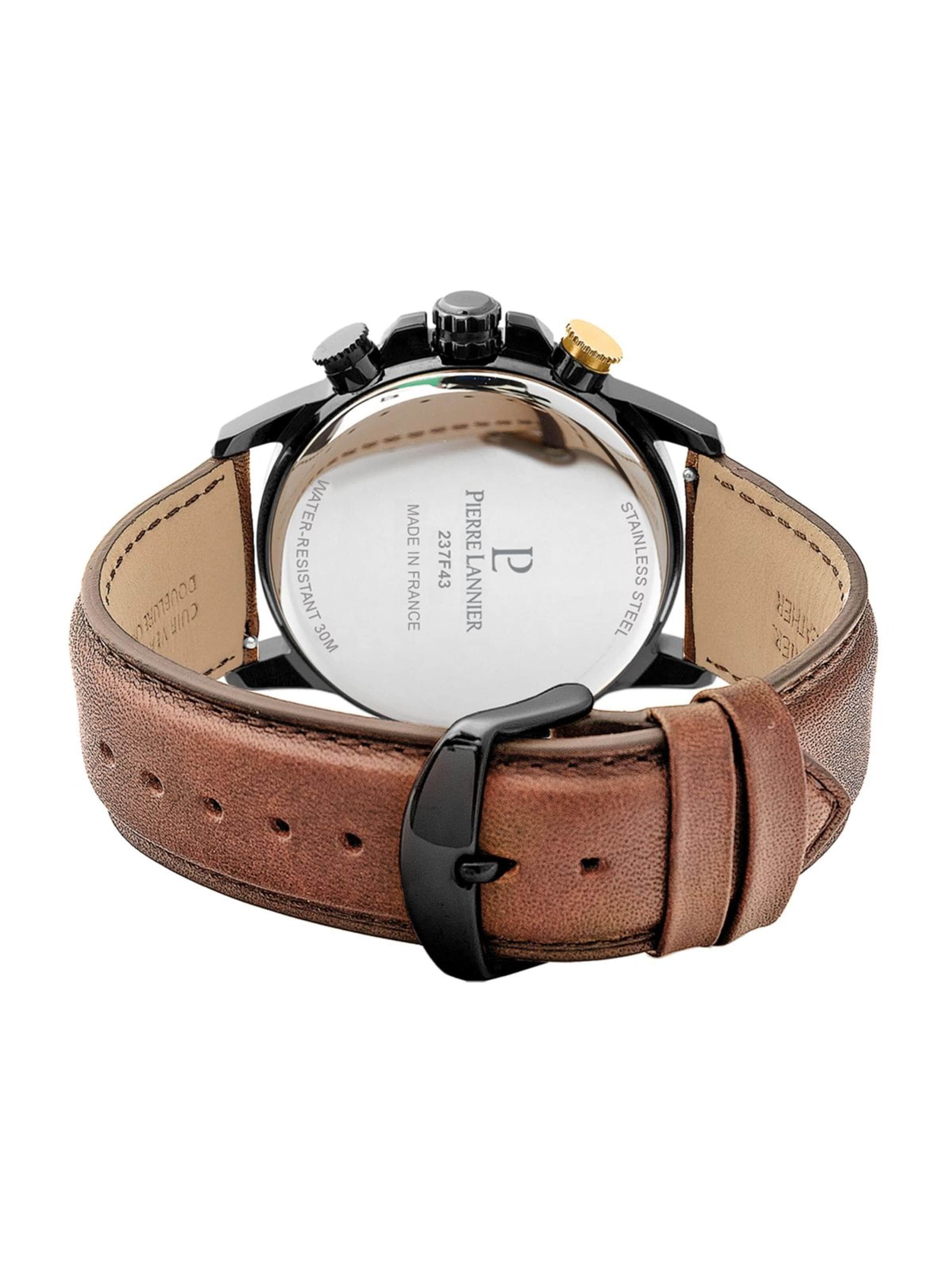 Pierre Lannier Analoog horloge 'Chronograph Sentinelle' in Zwart