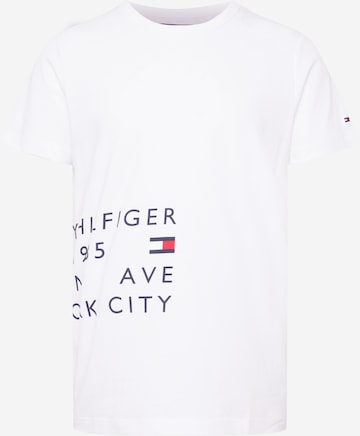 T-Shirt 'OFF PLACEMENT' TOMMY HILFIGER en blanc : devant