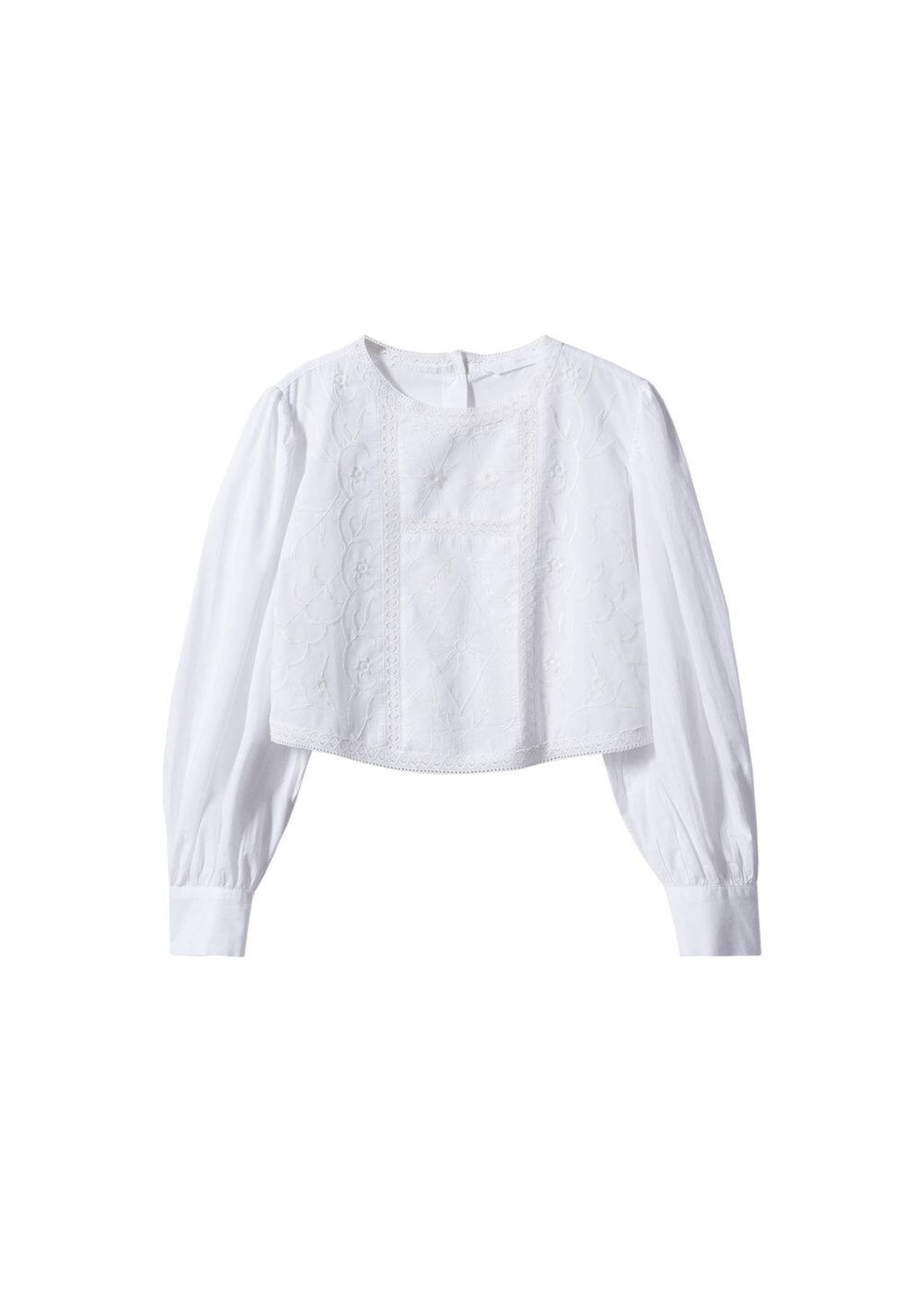 MANGO Blúz 'Closed' - fehér: elől