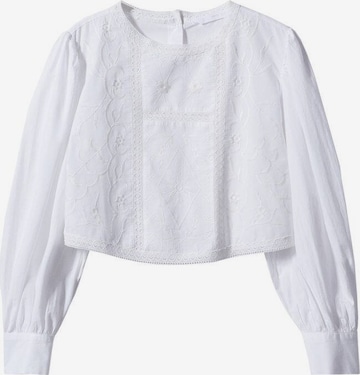 MANGO Blouse 'Closed' in Wit: voorkant