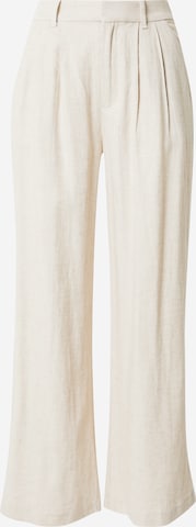 HOLLISTER Wide leg Pleat-Front Pants in Beige: front