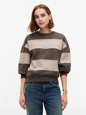 TOMMY HILFIGER Суичър в кафяво: отпред