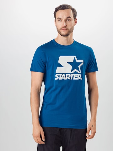 T-Shirt Starter Black Label en bleu : devant