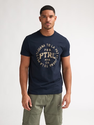 T-Shirt Petrol Industries en bleu : devant