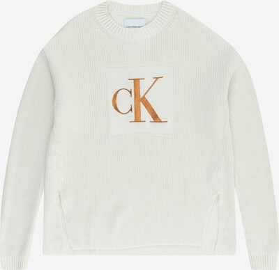 dohánybarna / fehér Calvin Klein Jeans Pulóver, Termék nézet