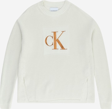 Calvin Klein Jeans Πουλόβερ σε λευκό: μπροστά