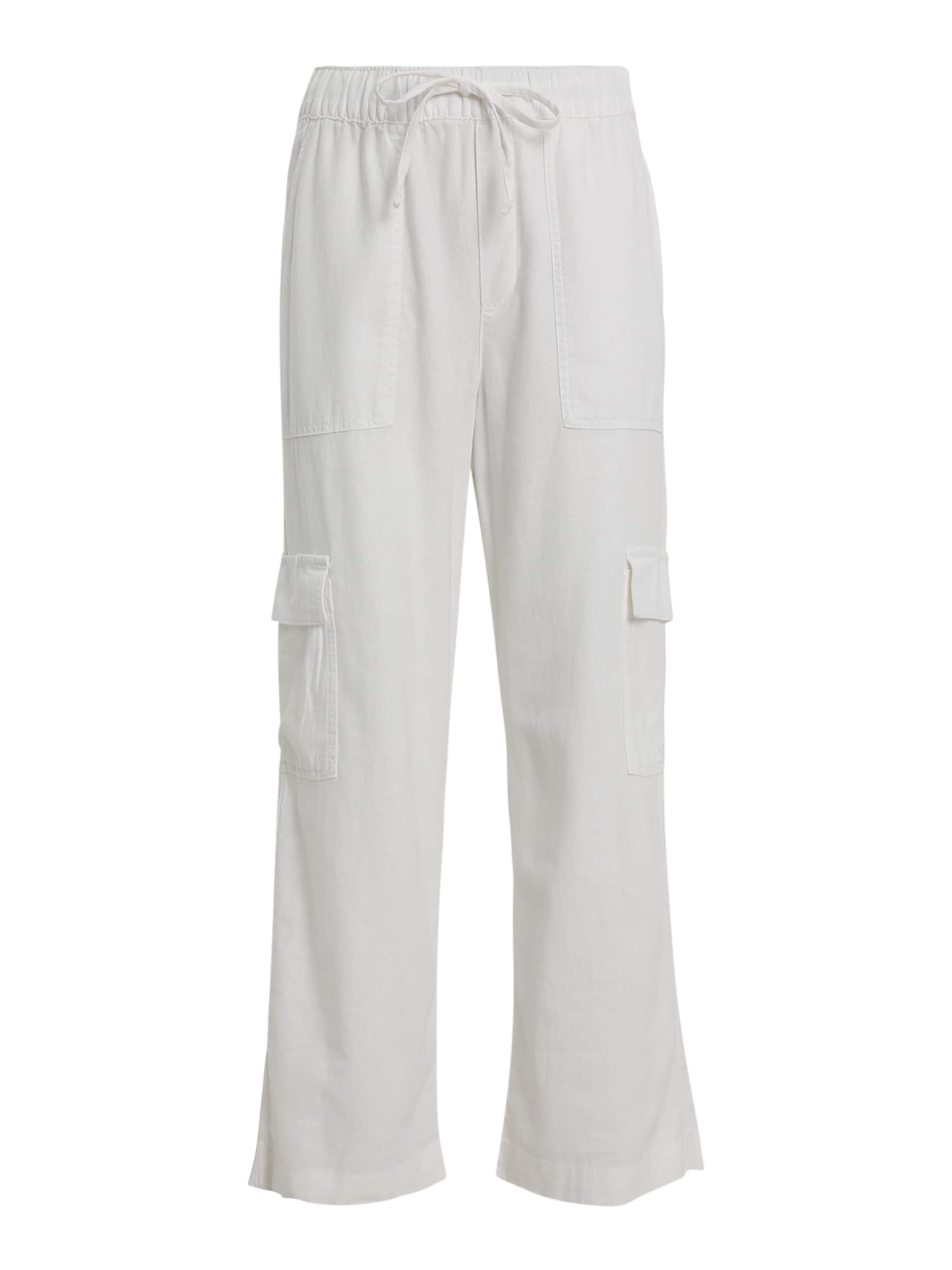 Wide Leg Pantalon cargo Gap Petite en blanc : devant