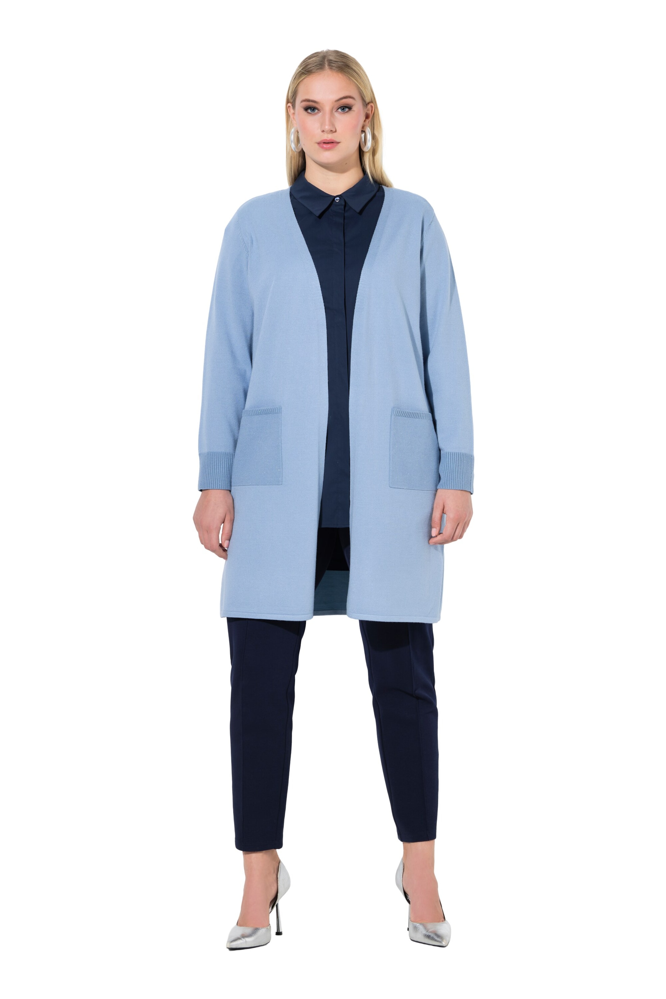 Ulla Popken Strickjacke in Blau: Vorderseite