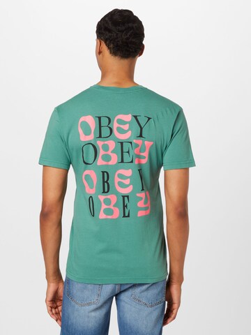 Obey T-Shirt 'Either Or' in Grün