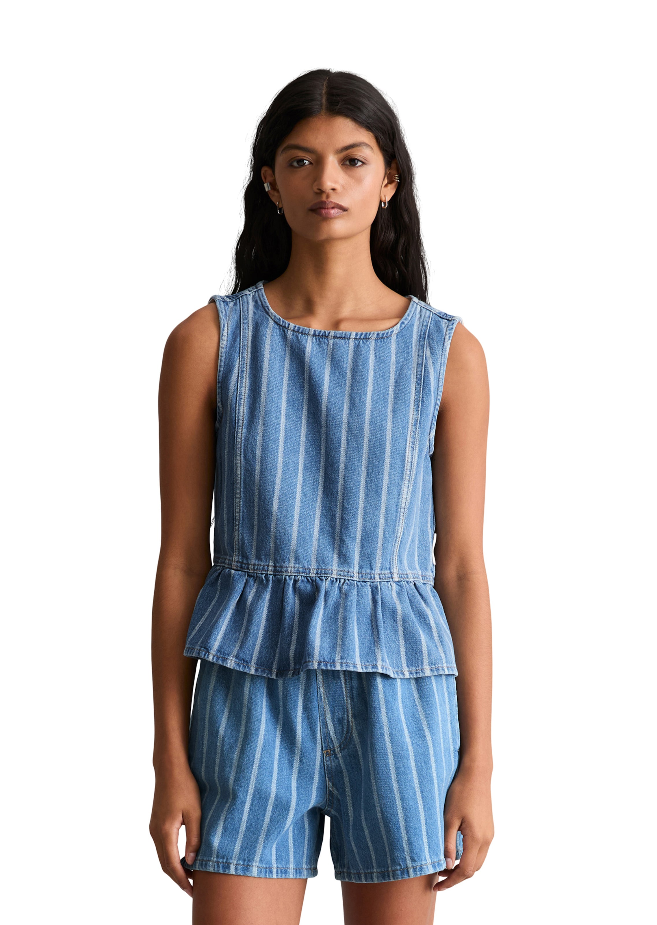 Marc O'Polo DENIM Bluse in Blau: Vorderseite