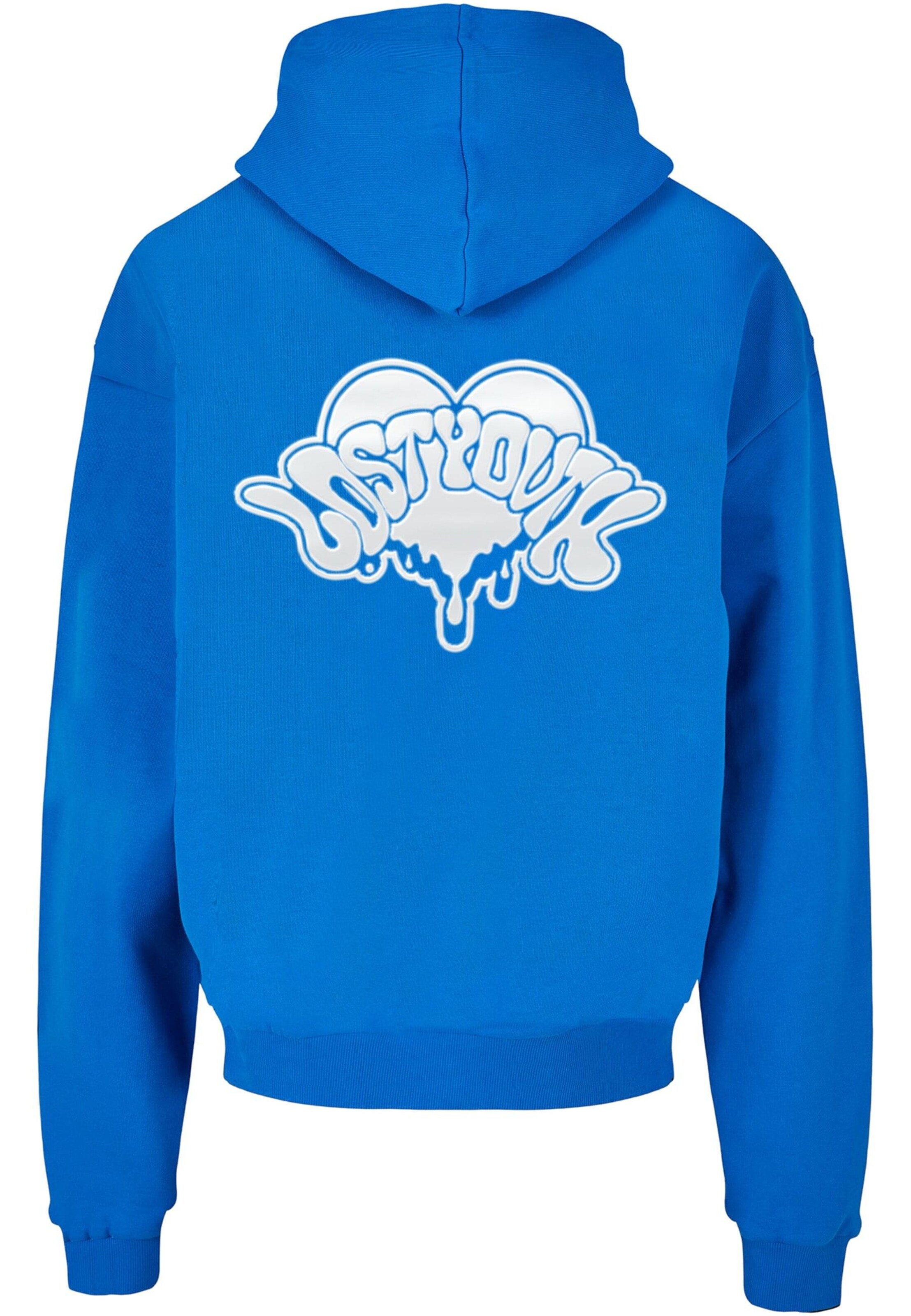 Lost Youth Sweatshirt 'Dripping Heart' in Blauw