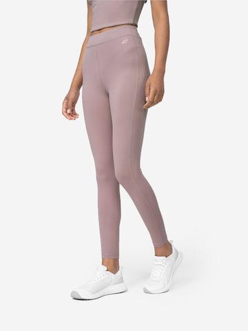 Skinny Pantalon de sport 4F en gris : devant