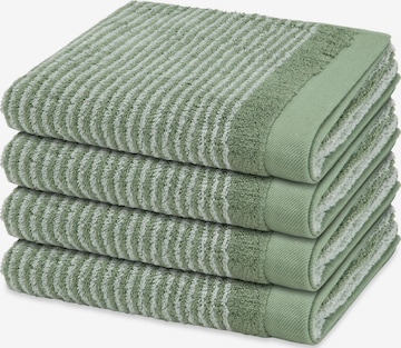 ROSS Handdoek 'Stripes' in Groen: voorkant