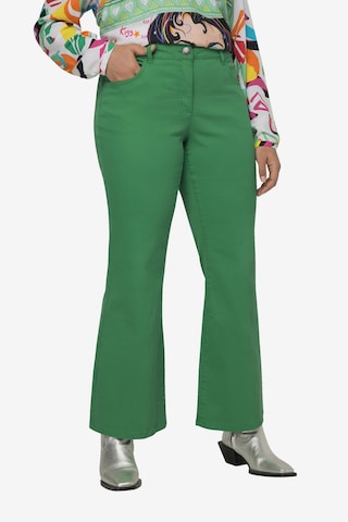 Angel of Style Flared Jeans in Green: front