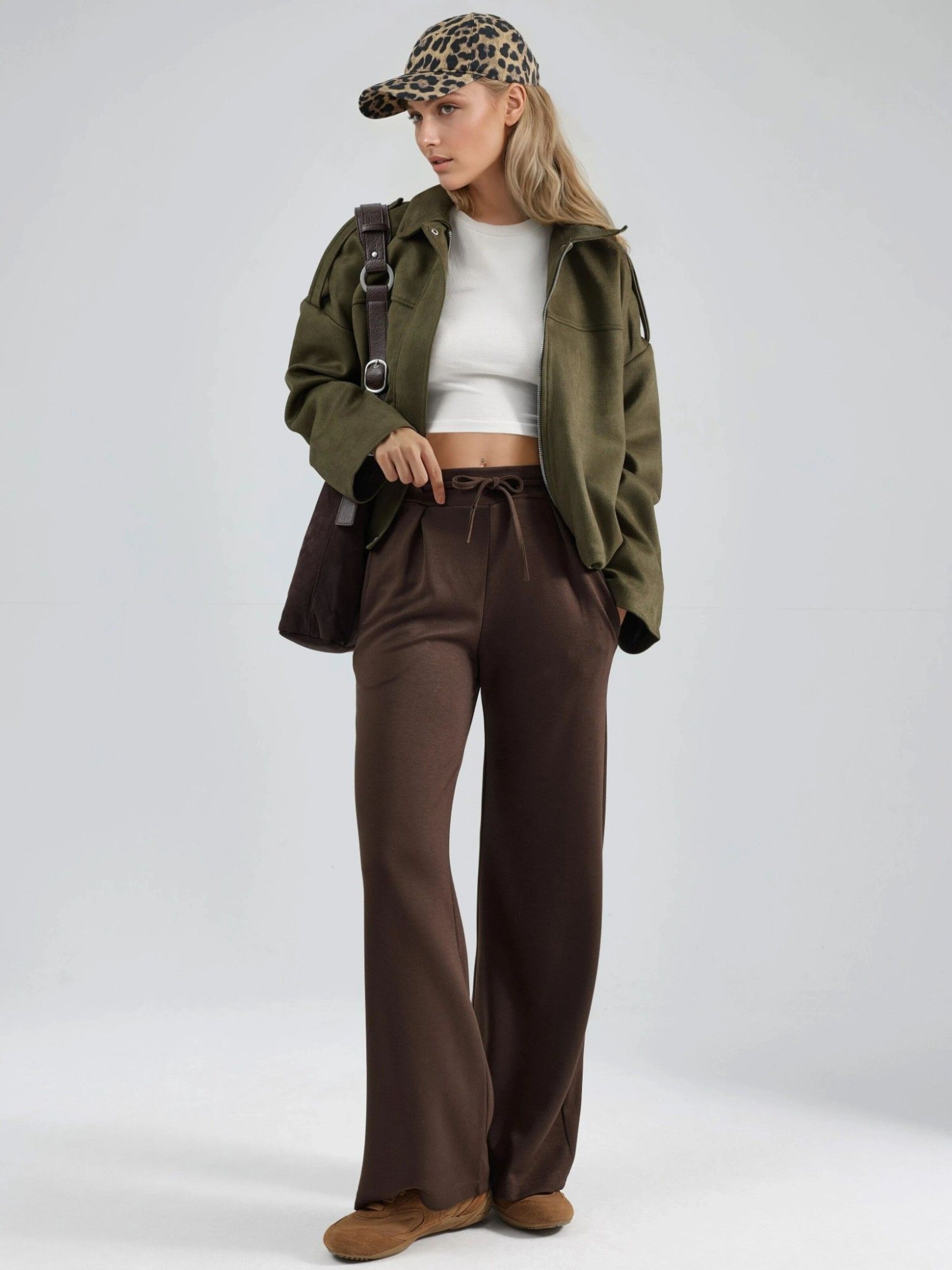 Hiccup Wide leg Broek in Bruin