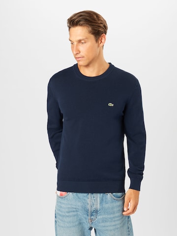 LACOSTE Regularny krój Sweter w kolorze niebieski: przód