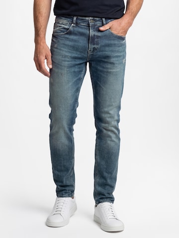 BOSS Tapered Jeans in Blue: front