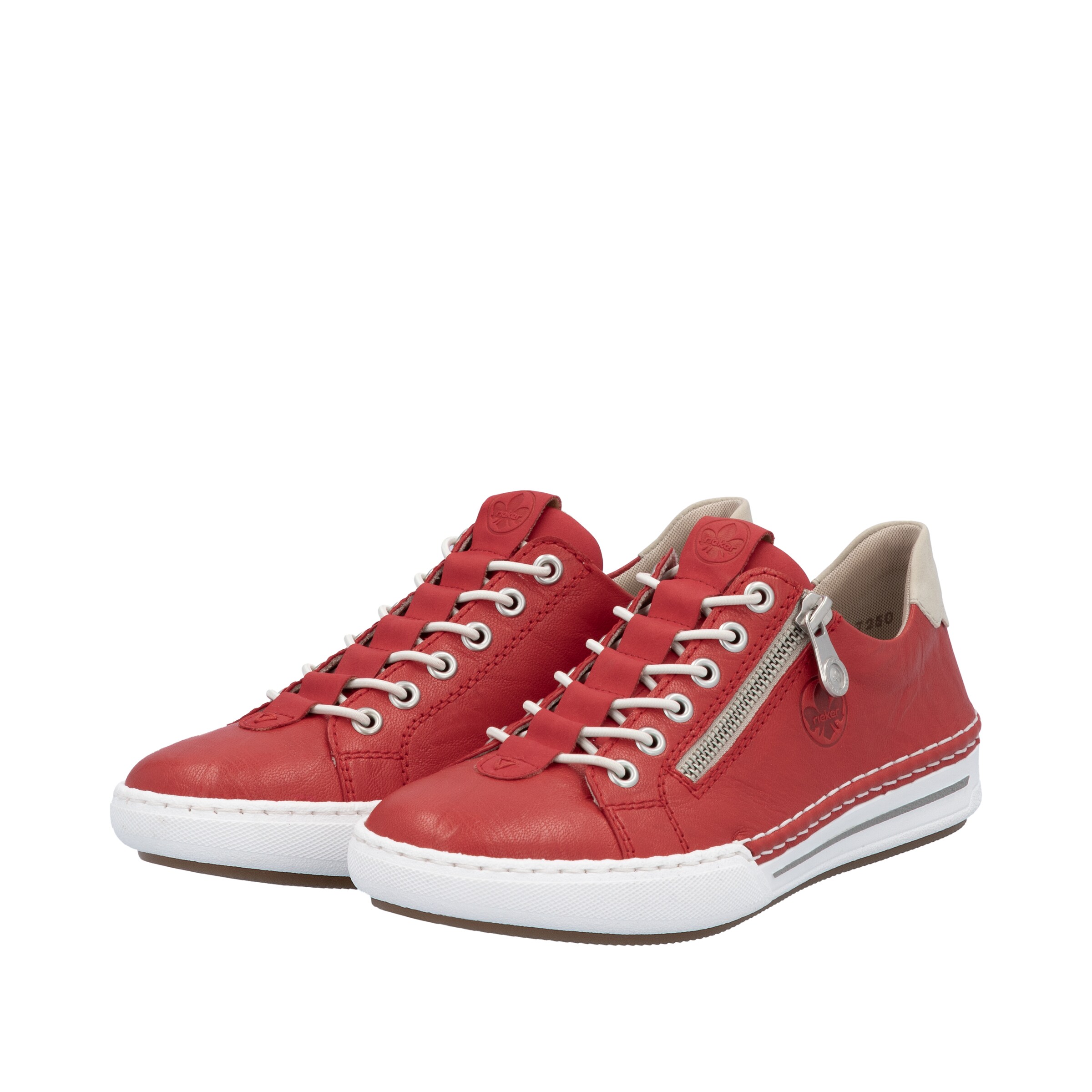 Baskets basses Rieker en rouge