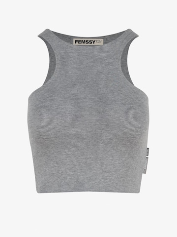 FEMSSY Top 'MIDLINE TOP BEIGE' in Grijs: voorkant
