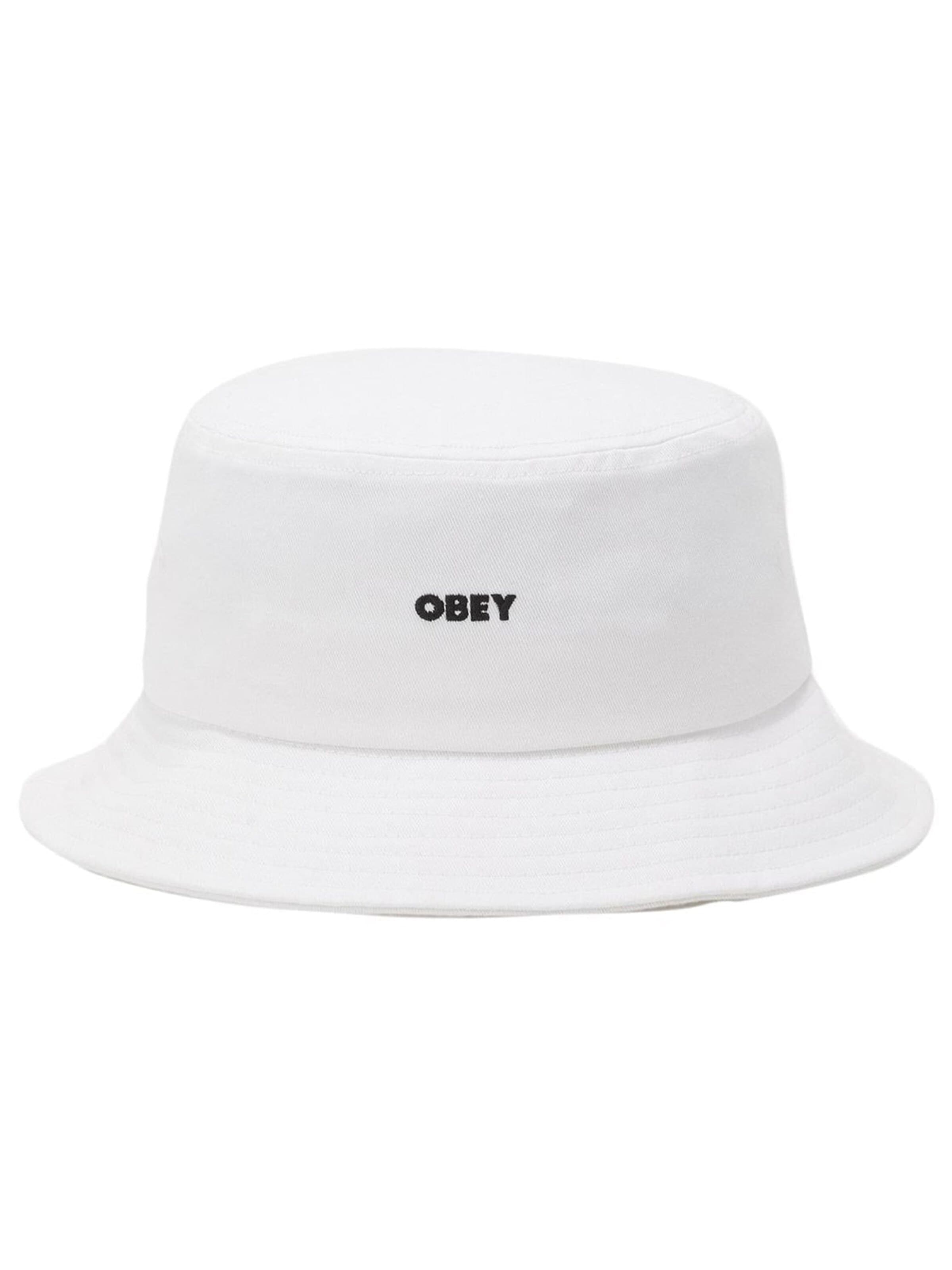 Casquette 'Bold Twill Bucket' Obey en blanc : devant