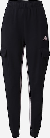 ADIDAS SPORTSWEAR - Tapered Calças de desporto 'Dance 3-Stripes High-Waisted Tapered ' em preto: frente