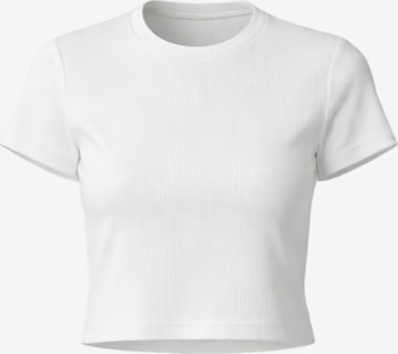 GORG Shirt 'Geripptes Cropped T-Shirt' in Wit: voorkant