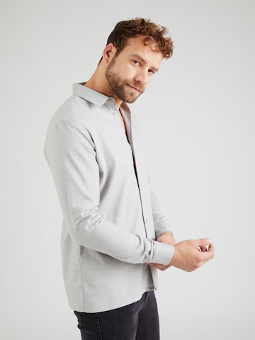 ABOUT YOU x Kevin Trapp Regular fit Button Up Shirt 'Hauke' in Grey: front