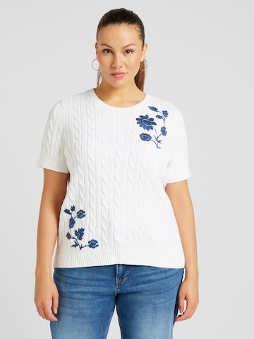 Pull-over Lauren Ralph Lauren Plus en blanc : devant