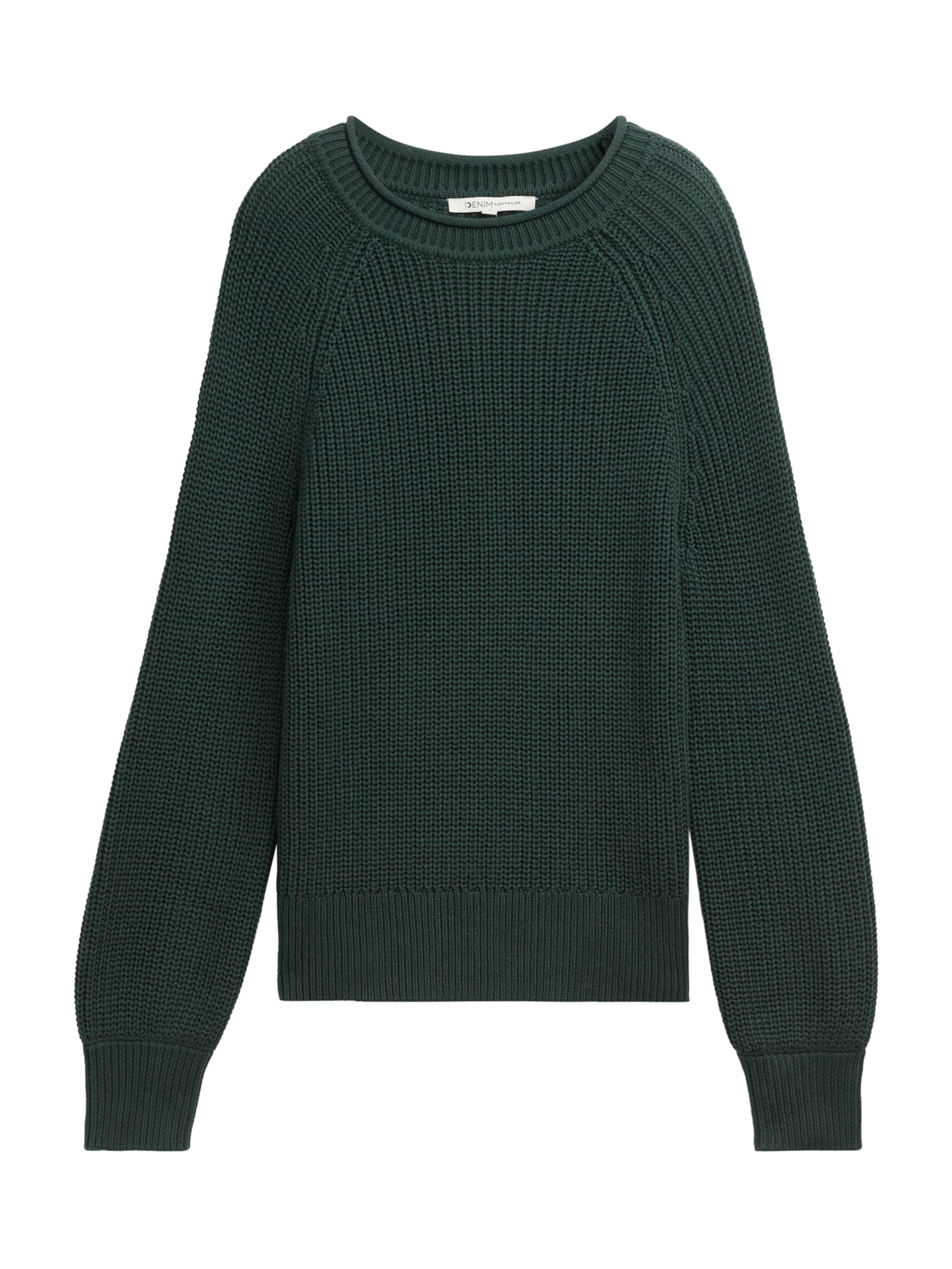 TOM TAILOR DENIM Pulóver - zöld: elől