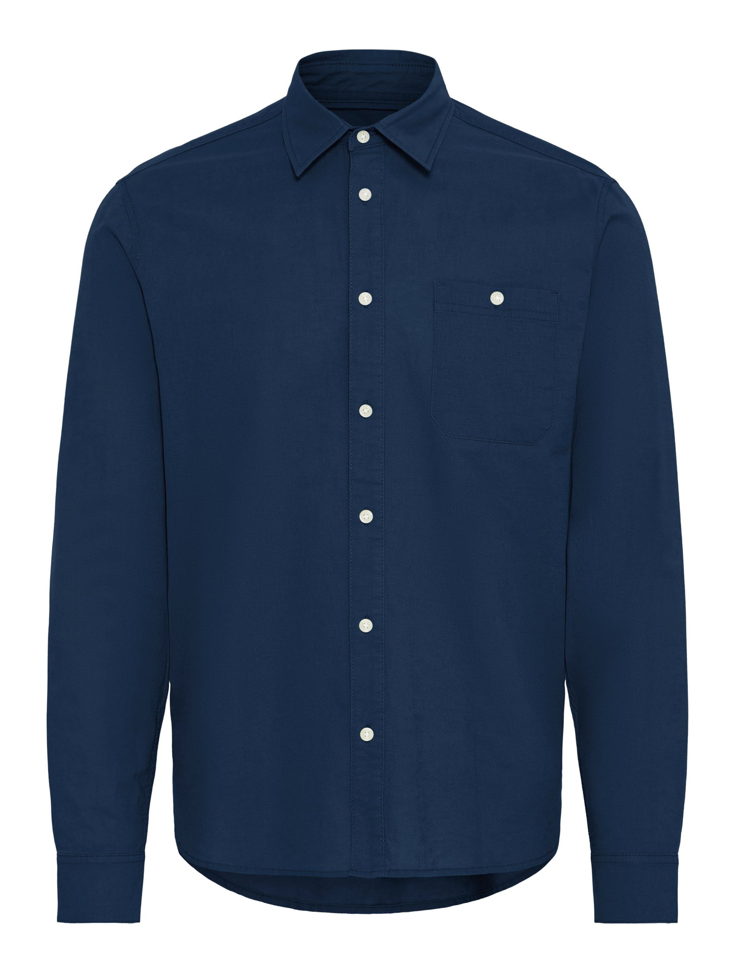BLEND Regular fit Overhemd ' BHBAY LINEN ' in Blauw: voorkant