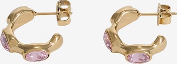 GUESS - Brincos 'CRYSTAL LOVE' em ouro: frente