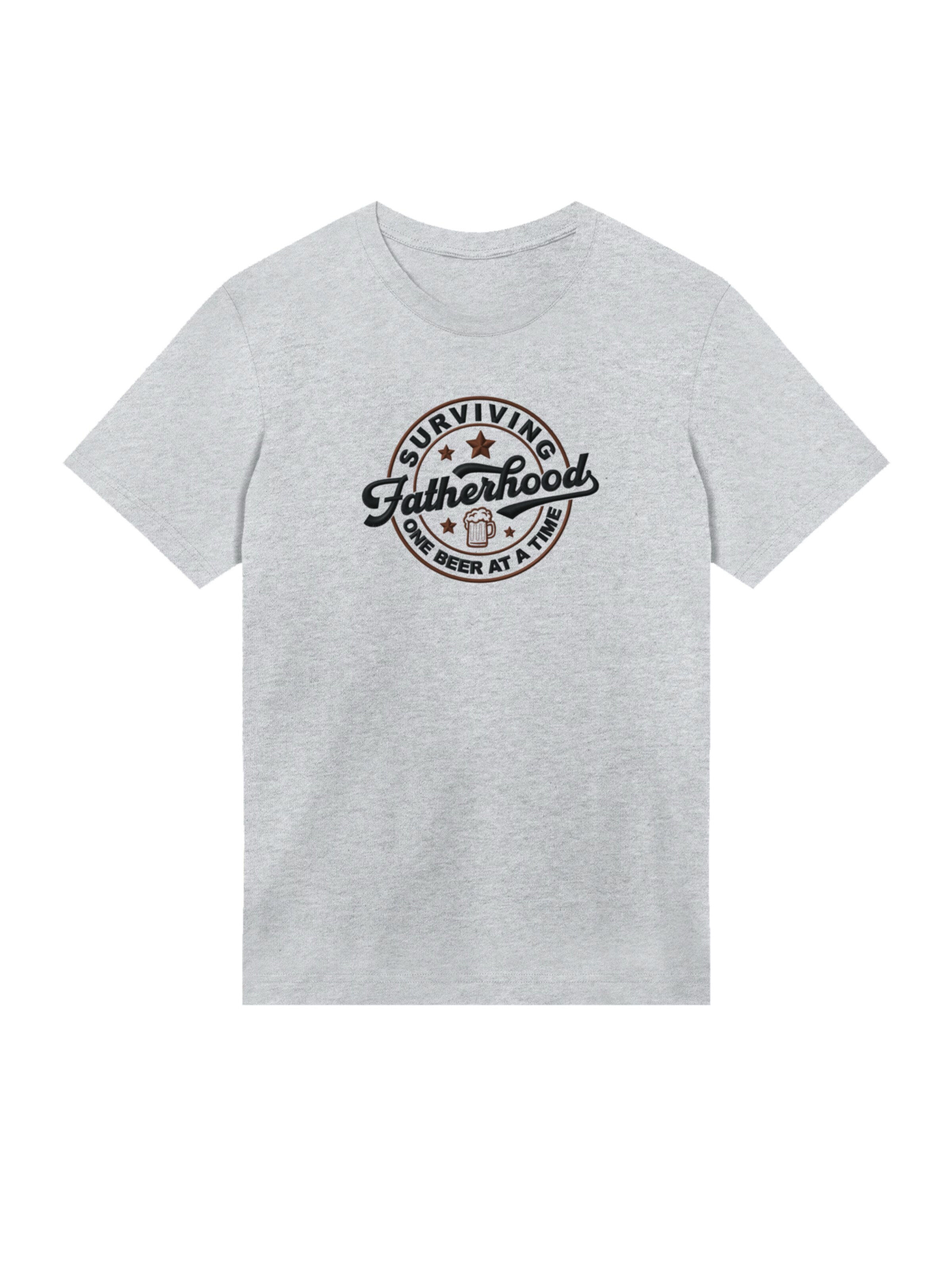 F4NT4STIC Shirt 'Vatertag Surviving Fatherhood' in Grey: front