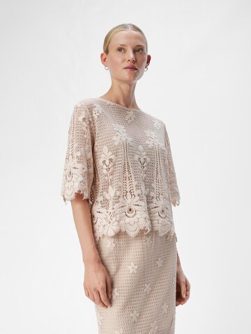 OBJECT - Blusa 'OBJRIMINI' en beige: frente