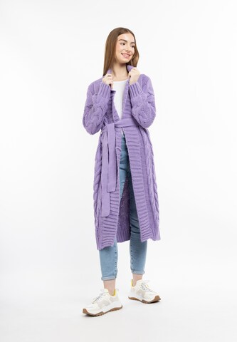 MYMO Knit cardigan in Purple: front